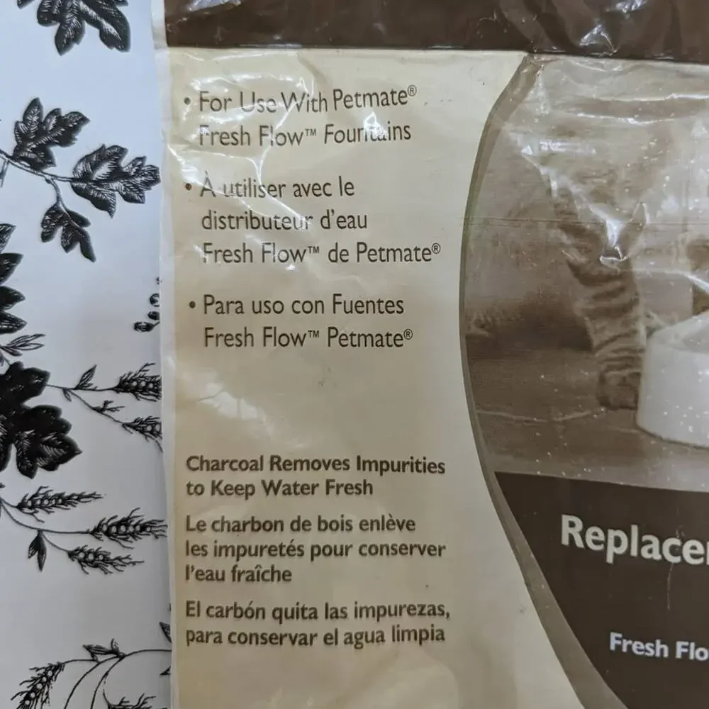 NWT Petmate Fresh Flow Pet Fountain Unbendable Replacement Filters 3-3 Packs